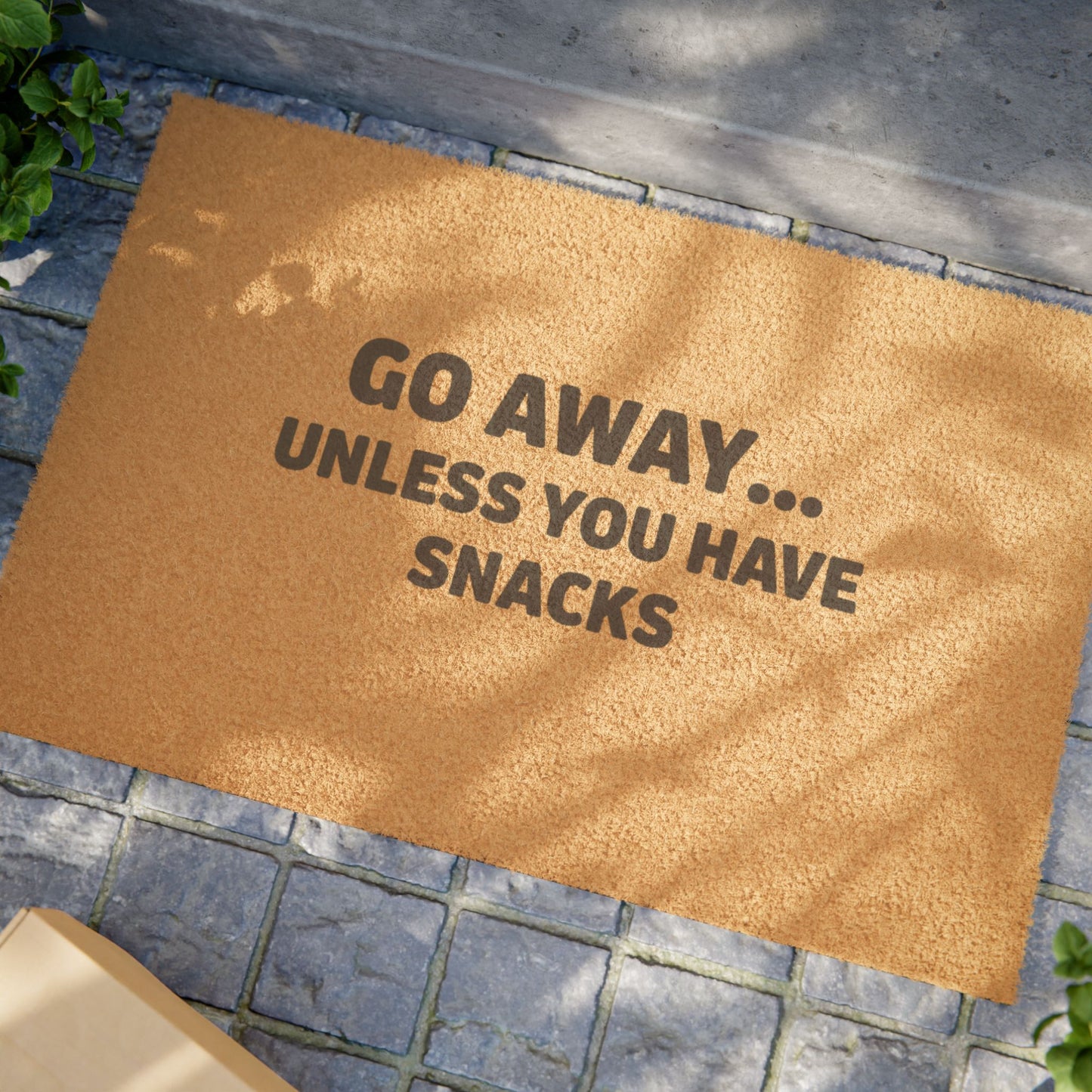 Funny Doormat - 'Go Away… Unless You Have Snacks' Welcome Mat