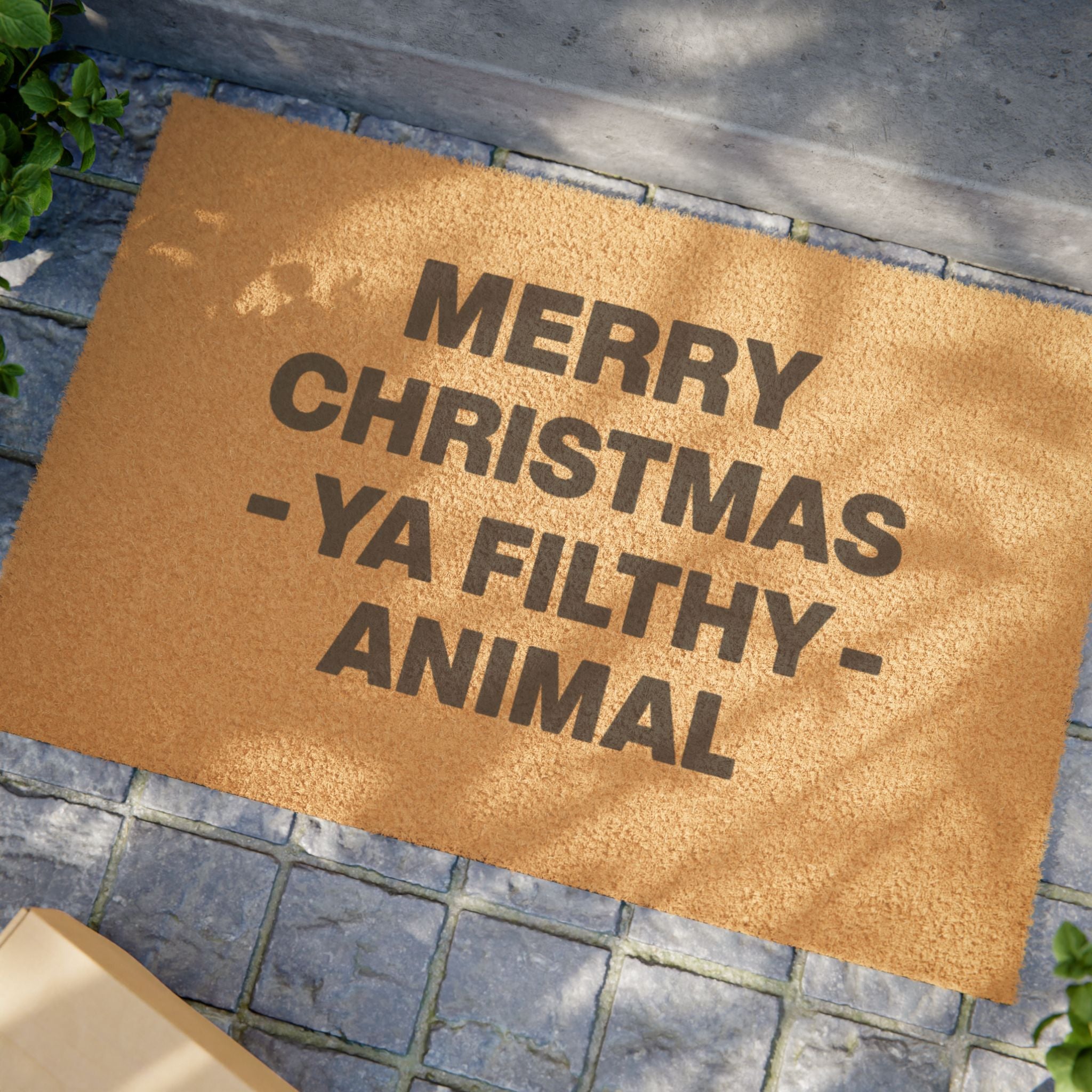 Doormat — "Merry Christmas Ya Filthy Animal" Funny Holiday Welcome Mat