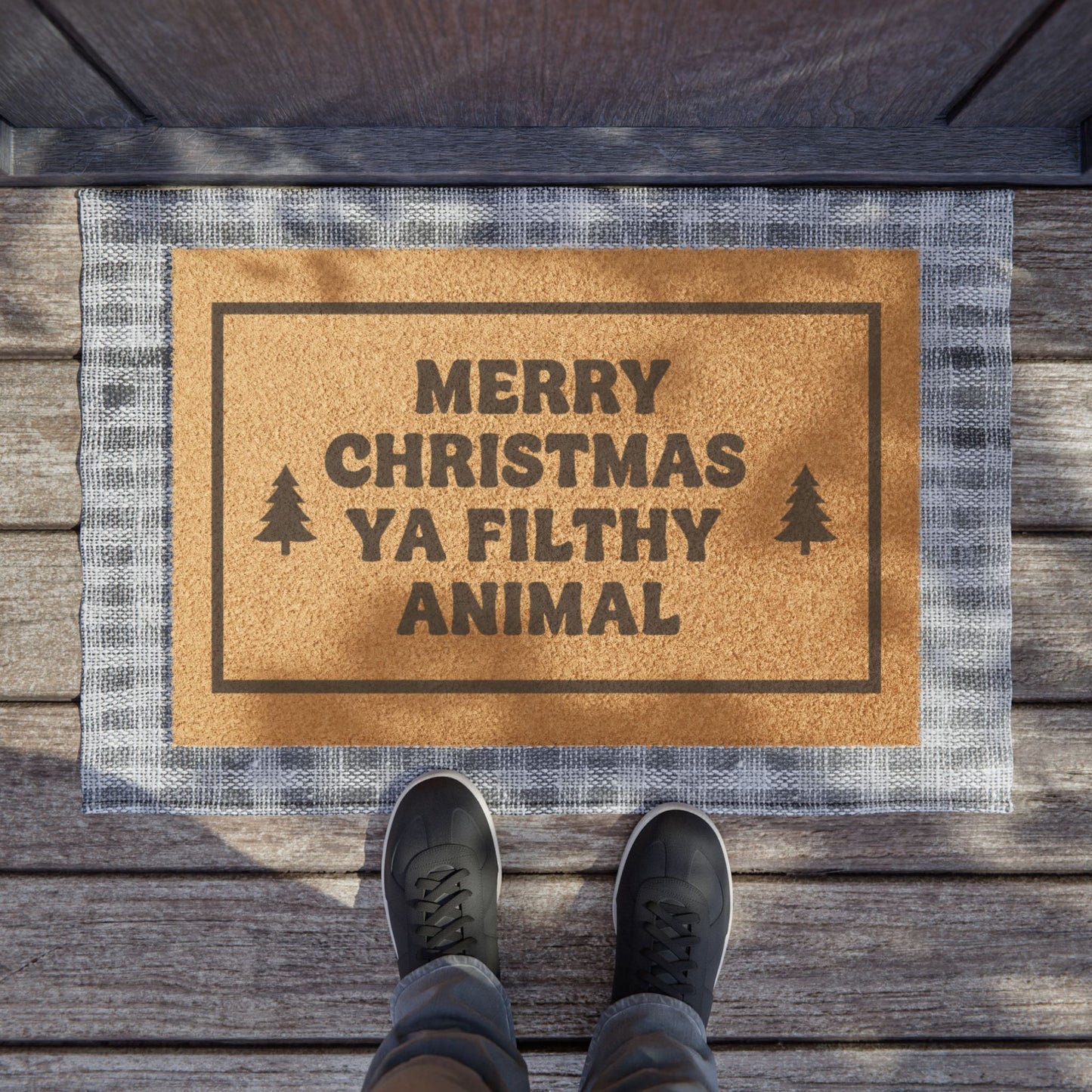 Merry Christmas Ya Filthy Animal Doormat — Funny Holiday Entryway Mat