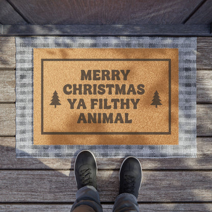 Merry Christmas Ya Filthy Animal Doormat — Funny Holiday Entryway Mat