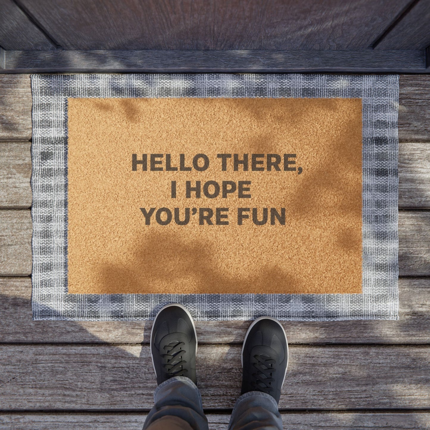 Doormat - "Hello There, I Hope You're Fun; Humorous Welcome Coir Mat