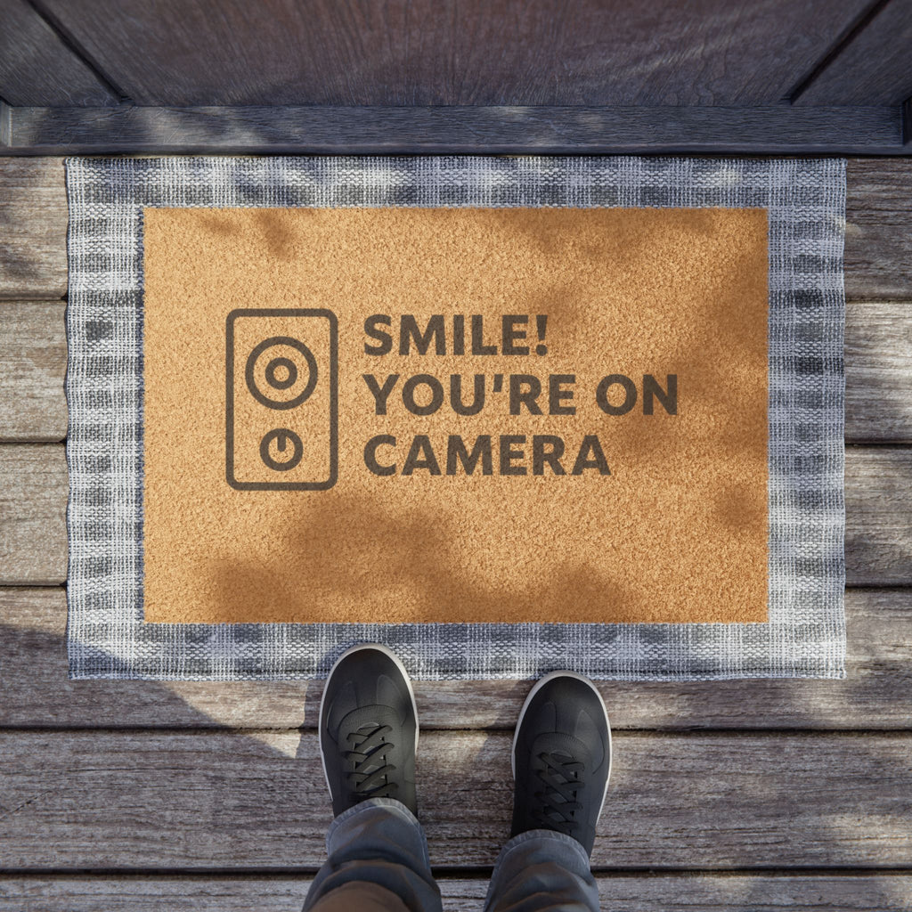 Doormat - Smile You're On Camera Security Welcome Mat