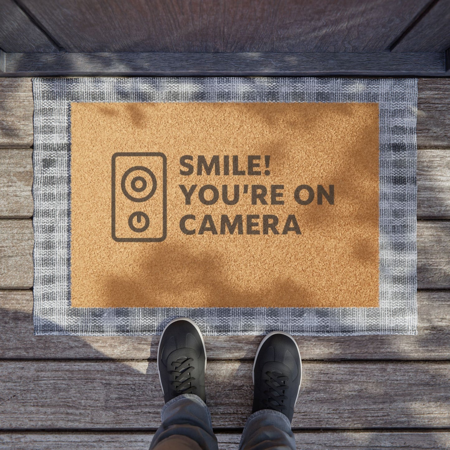 Doormat - Smile You're On Camera Security Welcome Mat
