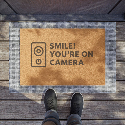 Doormat - Smile You're On Camera Security Welcome Mat