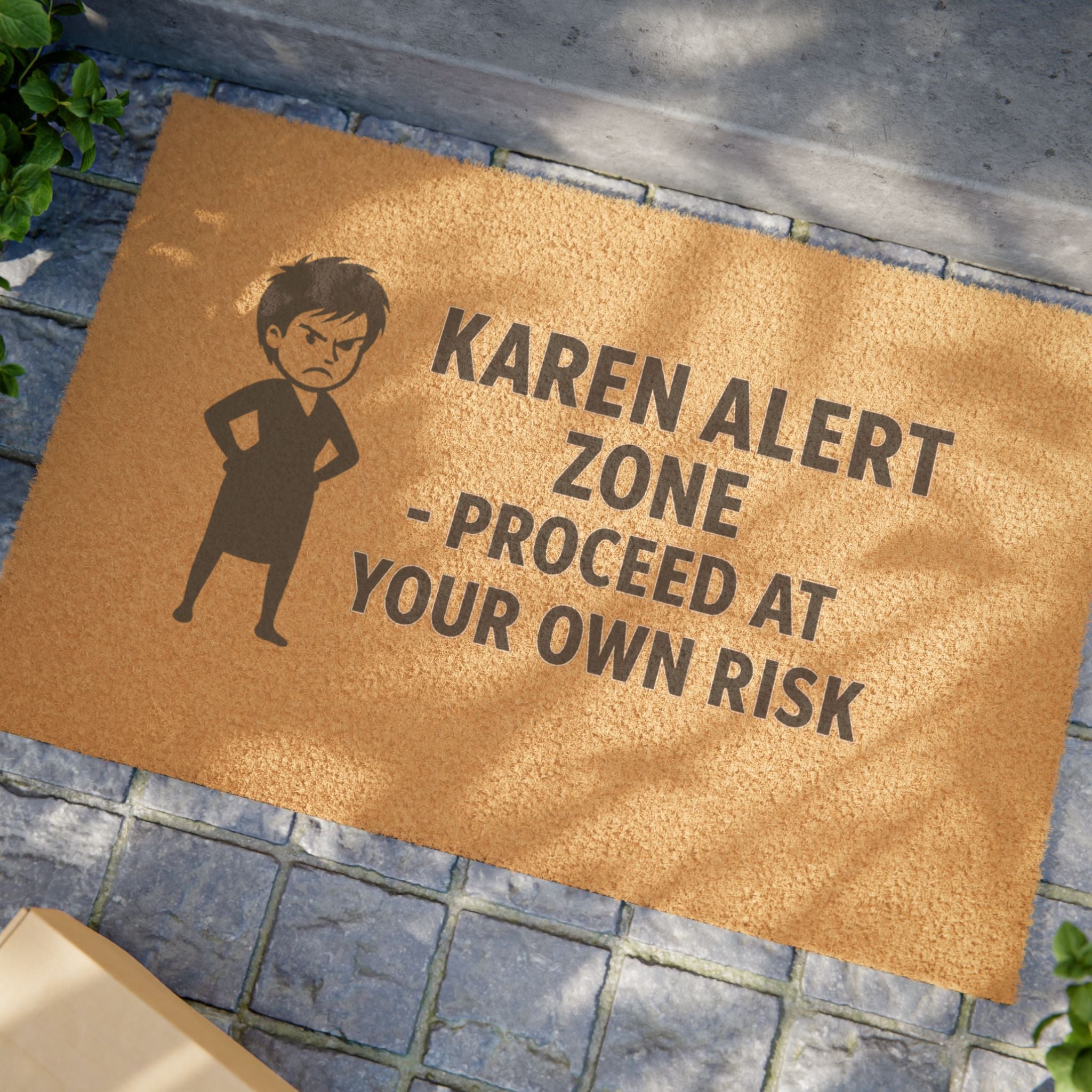 Welcome Mat - Karen Alert Zone - Proceed At Your Own Risk Funny Doormat