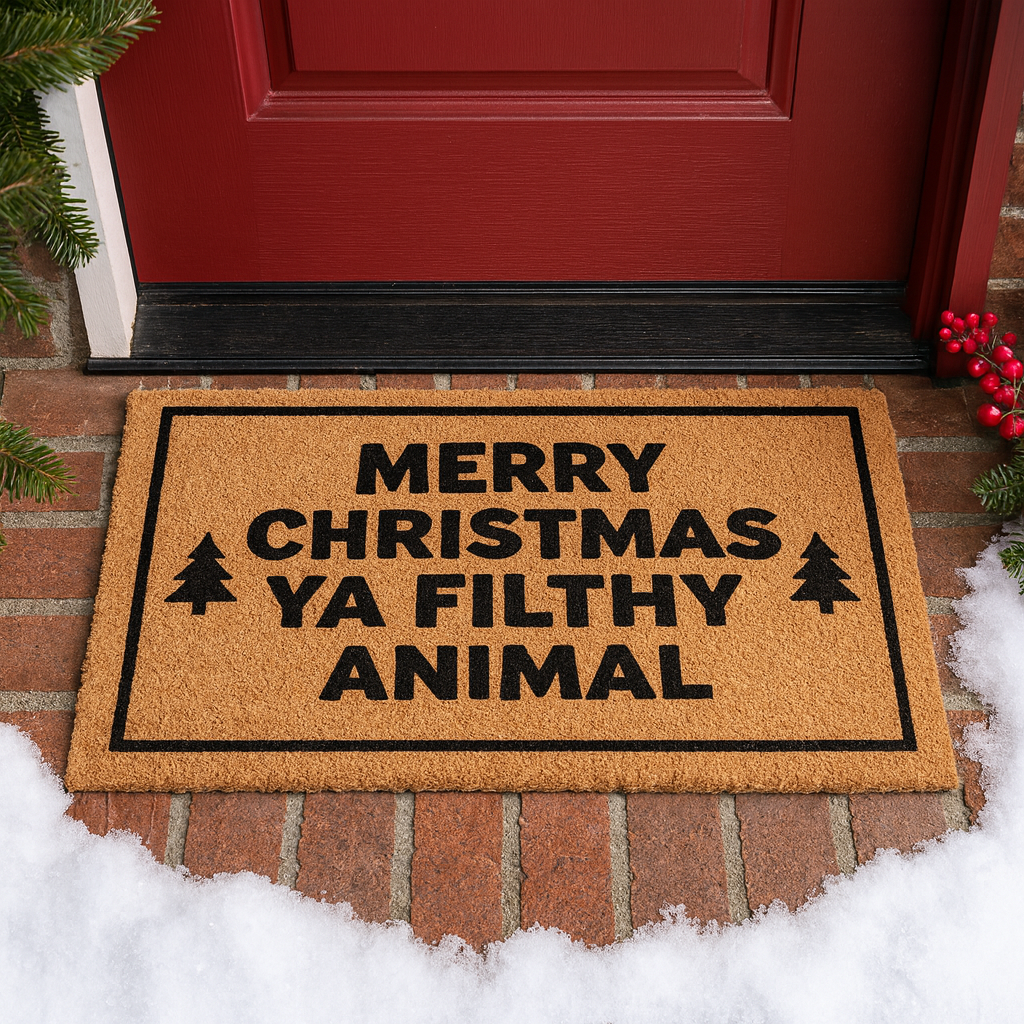 Merry Christmas Ya Filthy Animal Doormat — Funny Holiday Entryway Mat