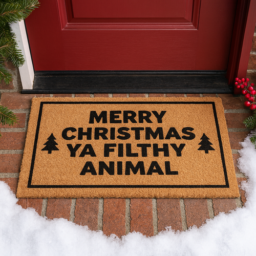 Merry Christmas Ya Filthy Animal Doormat — Funny Holiday Entryway Mat