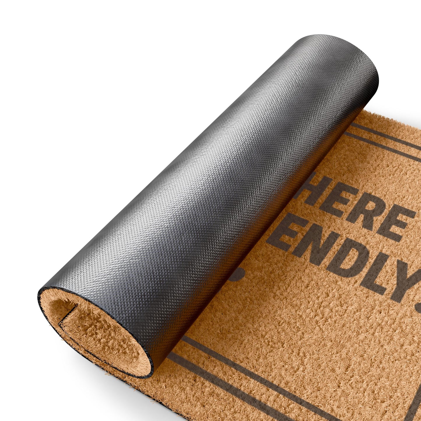 Doormat — “Santa, Stop Here - The Dog Is Friendly” Holiday Welcome Mat