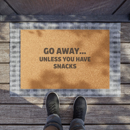 Funny Doormat - 'Go Away… Unless You Have Snacks' Welcome Mat