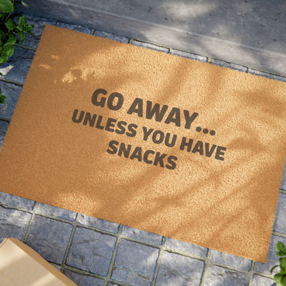 Funny Doormat - 'Go Away… Unless You Have Snacks' Welcome Mat