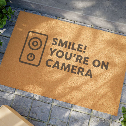Doormat - Smile You're On Camera Security Welcome Mat