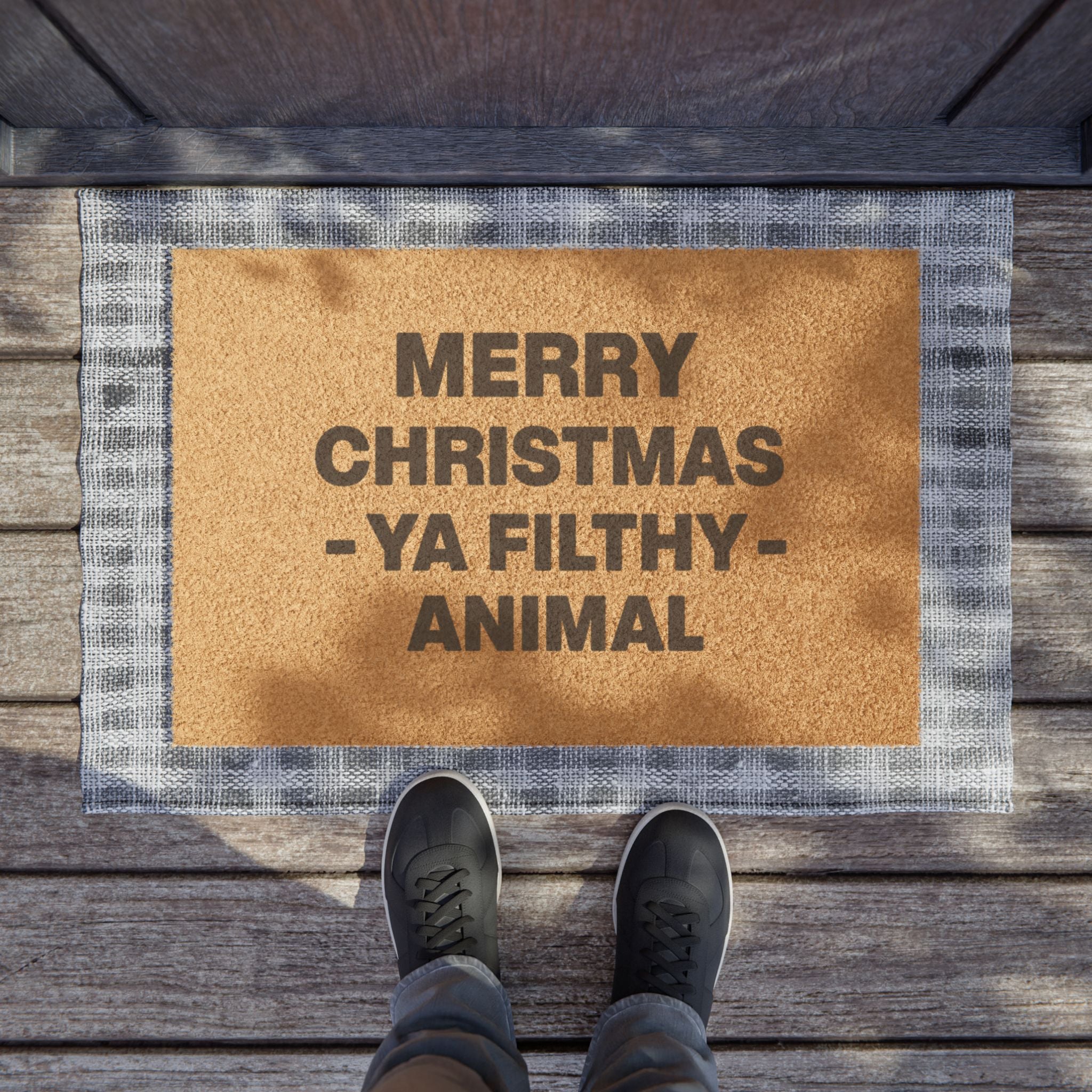 Doormat — "Merry Christmas Ya Filthy Animal" Funny Holiday Welcome Mat