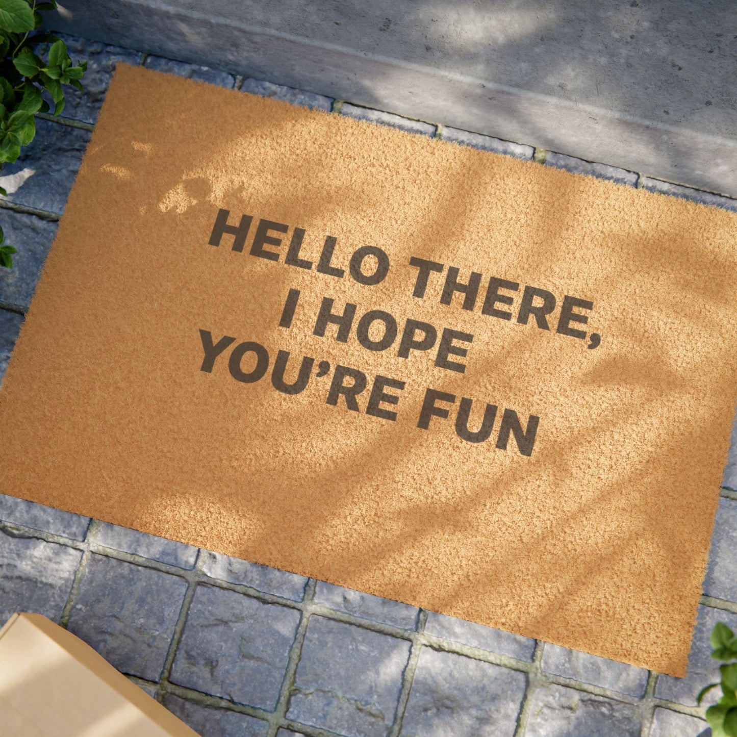 Doormat - "Hello There, I Hope You're Fun; Humorous Welcome Coir Mat